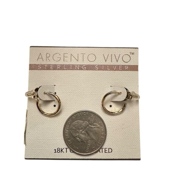 Argento Vivo Gold Twist Hoop Earrings - Picture 3 of 5
